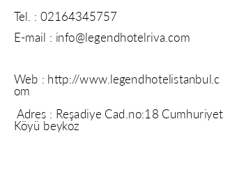 Legend Hotel Exclusive Kardak iletiim bilgileri